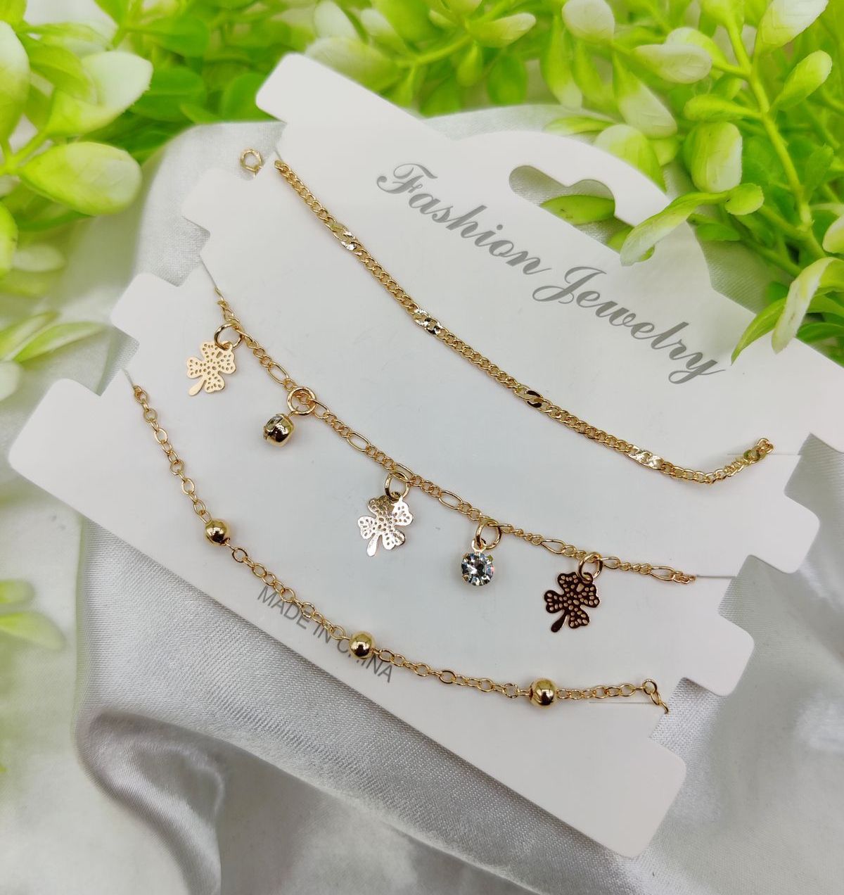 Imported Triple-Layered Adjustable Bracelet Set | Best Quality Artificial Bracelet For Girls &amp; Women | Bracelet For Every Occasion | Elegant Design View Gallery - Pakistan