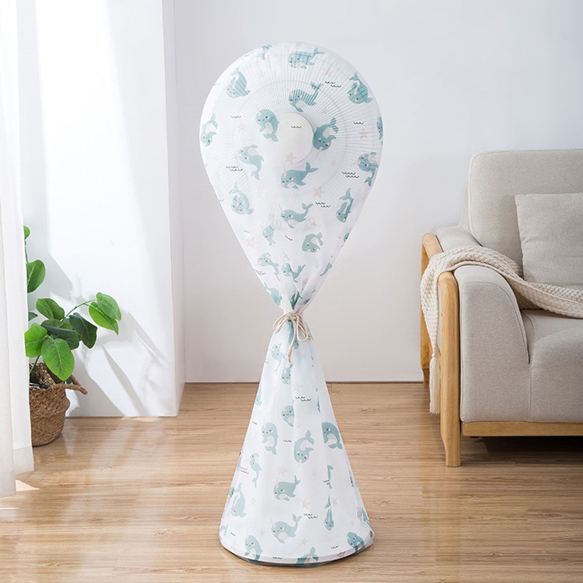 High Quality Dustproof All-inclusive Electric Fan Dust Cover Household Floor Fan Cover Protective Cover Stand Fan - 01 PCs - Random Print View Gallery - Pakistan