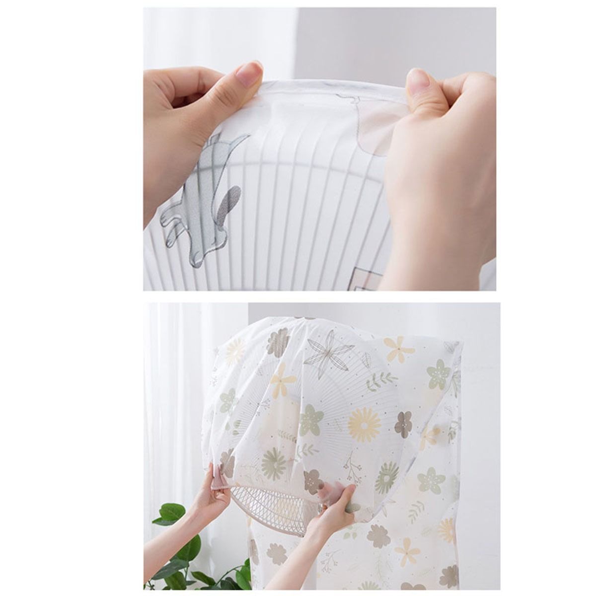 High Quality Dustproof All-inclusive Electric Fan Dust Cover Household Floor Fan Cover Protective Cover Stand Fan - 01 PCs - Random Print View Gallery - Pakistan