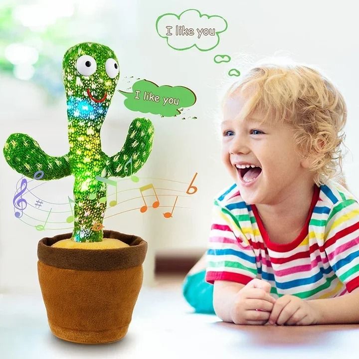 Dancing Cactus Toy – Singing, Talking, Voice Recording Plush with USB Rechargeable Function – Fun Educational Gift for Babies and Kids (Ages 6 Months &amp; Up) - Rechargeable - With Cap View Gallery - Pakistan
