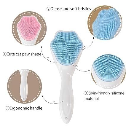 1 PCs Silicone Face Scrubber Exfoliating Brush, Manual Handheld Massager , Facial Cleansing and Blackhead Scrubber, Soft Bristles for Face Skincare ( Random Color ) View Gallery - Pakistan