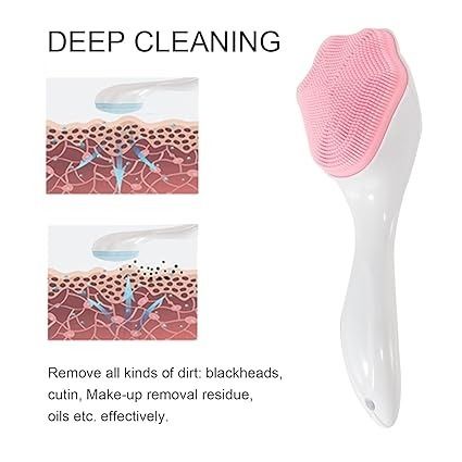 1 PCs Silicone Face Scrubber Exfoliating Brush, Manual Handheld Massager , Facial Cleansing and Blackhead Scrubber, Soft Bristles for Face Skincare ( Random Color ) View Gallery - Pakistan