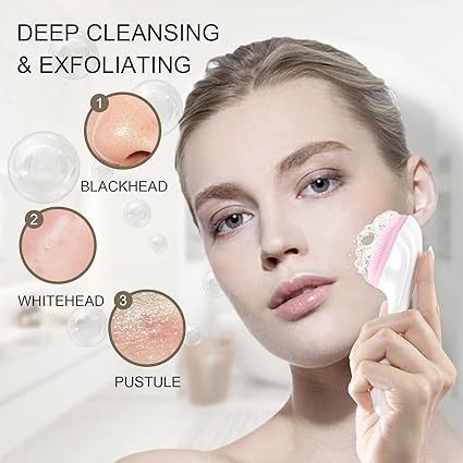 1 PCs Silicone Face Scrubber Exfoliating Brush, Manual Handheld Massager , Facial Cleansing and Blackhead Scrubber, Soft Bristles for Face Skincare ( Random Color ) View Gallery - Pakistan