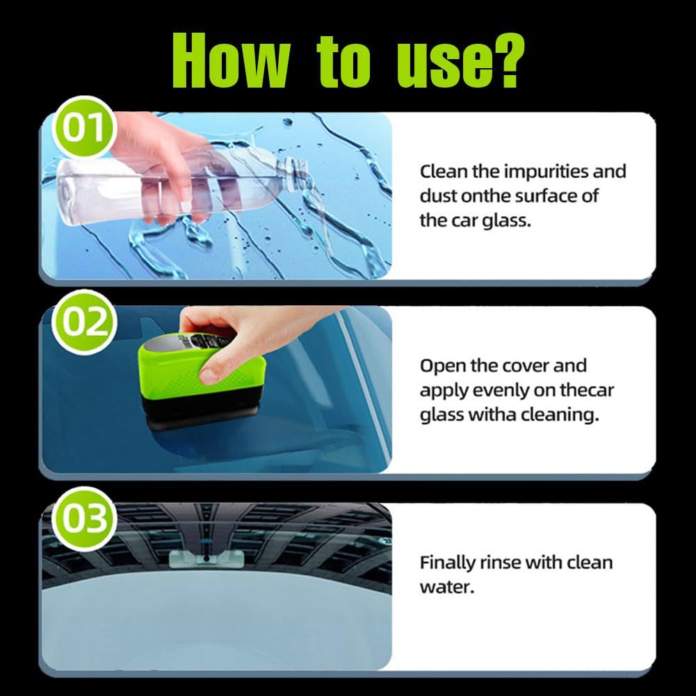 1Pc Oil Film Brush 2.0, Clear Vision Glass Cleaner, Clearview Shield Clear Vision Windshield Cleaner, Car Windows (With extra liquid) View Gallery - Pakistan