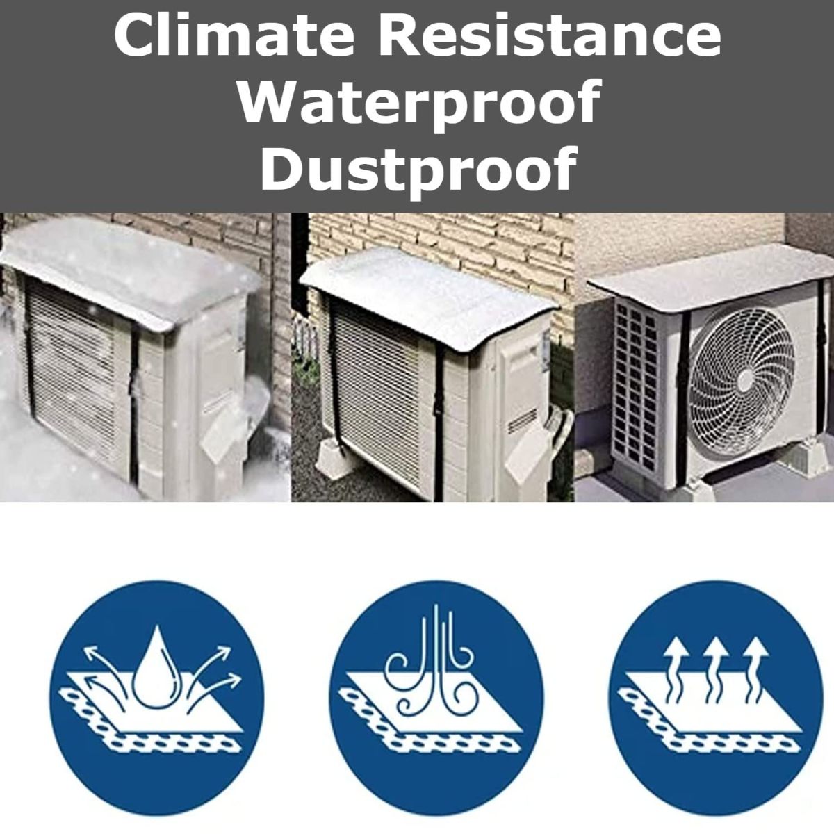 Ac Outdoor Unit Protector Heat Insulation Sunlight Shade Protector from Dust With Adjustable Buckle Rain Cover Air Conditioner Cover - Ac Cover - AC Outer Cover - AC Protector - 36 Inches View Gallery - Pakistan