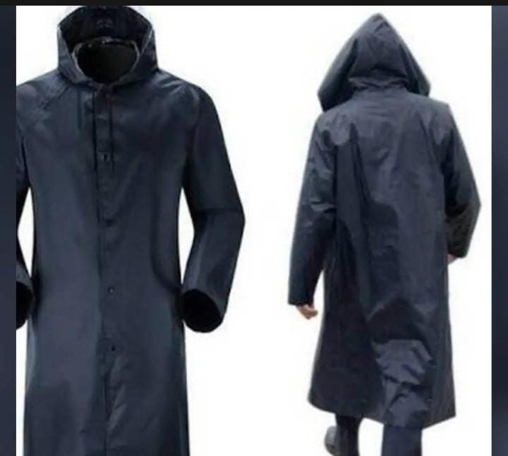 Premium Waterproof Long Raincoat with Adjustable Hood – Unisex Outdoor Protection (Random Color) View Gallery - Pakistan