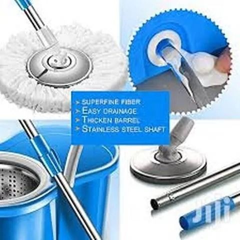 360° Rotating Head Mops with Bucket Mob Deep-cleaning magic mop-microfiber mop View Gallery - Pakistan