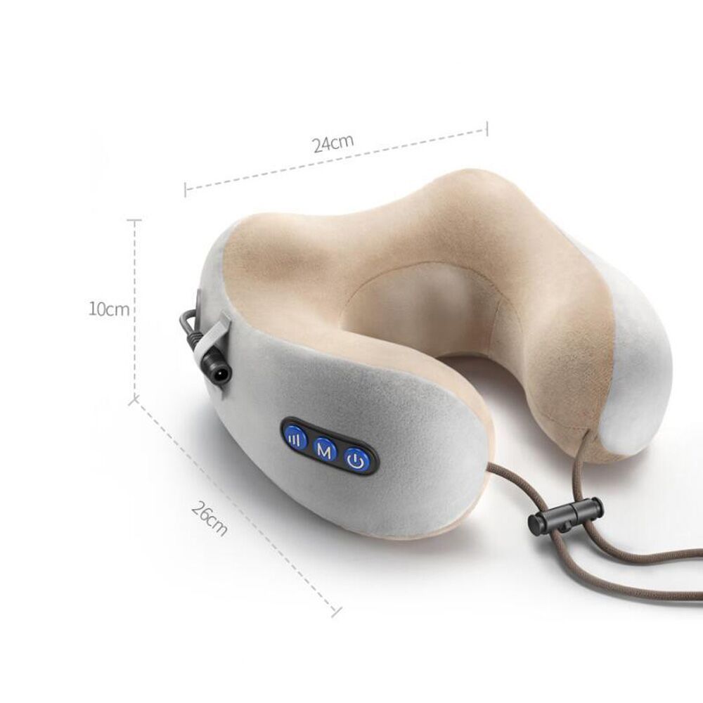 U Shaped Pillow Neck Massager USB Charging Portable Neck Shoulder Cervical Relaxing Massager Protector Outdoor Home Car View Gallery - Pakistan
