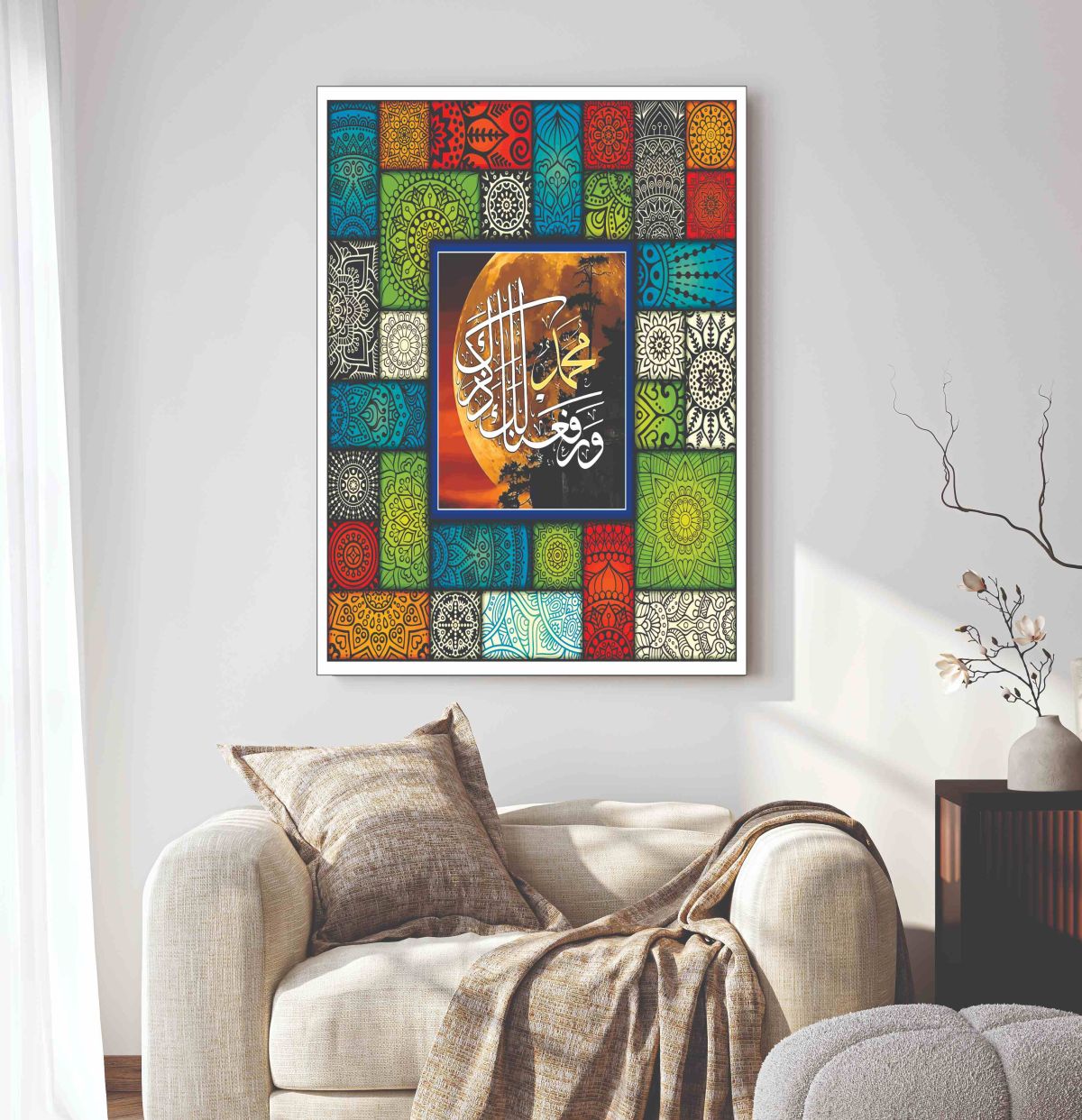 Islamic Wall Art Wooden Phototile Frames for Wall Decor/  frames for home and office decore