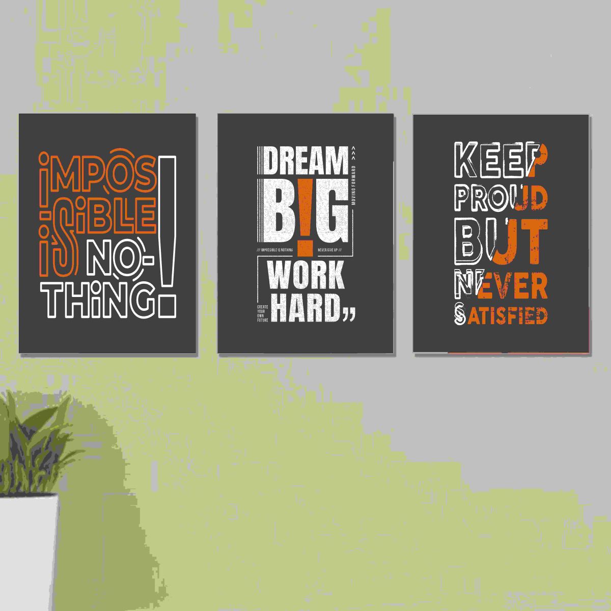 Set of 3 Wall Art Wooden Phototile Frames for Wall Decor