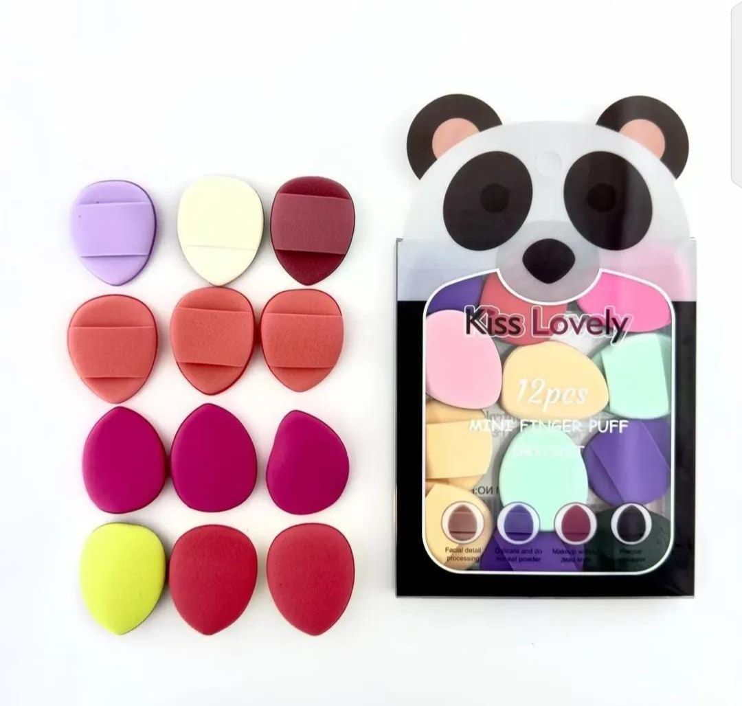 12pcs Mini Finger Powder Puff Set Air Cushion Sponge Concealer Foundation Makeup View Gallery - Pakistan