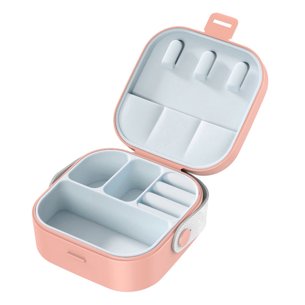 Jewelry Organizer Box | Portable Jewelry Storage Box | Sleek | Portable | Multi-Functional Travel Jewelry Organizer | Durable | Compact Ring | Necklace | Earring Storage Boxes With Mirror | For Travel | Home | Gift Option - Random Color View Gallery - Pakistan