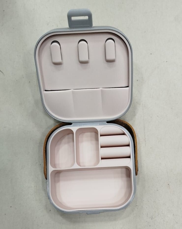 Jewelry Organizer Box | Portable Jewelry Storage Box | Sleek | Portable | Multi-Functional Travel Jewelry Organizer | Durable | Compact Ring | Necklace | Earring Storage Boxes With Mirror | For Travel | Home | Gift Option - Random Color View Gallery - Pakistan