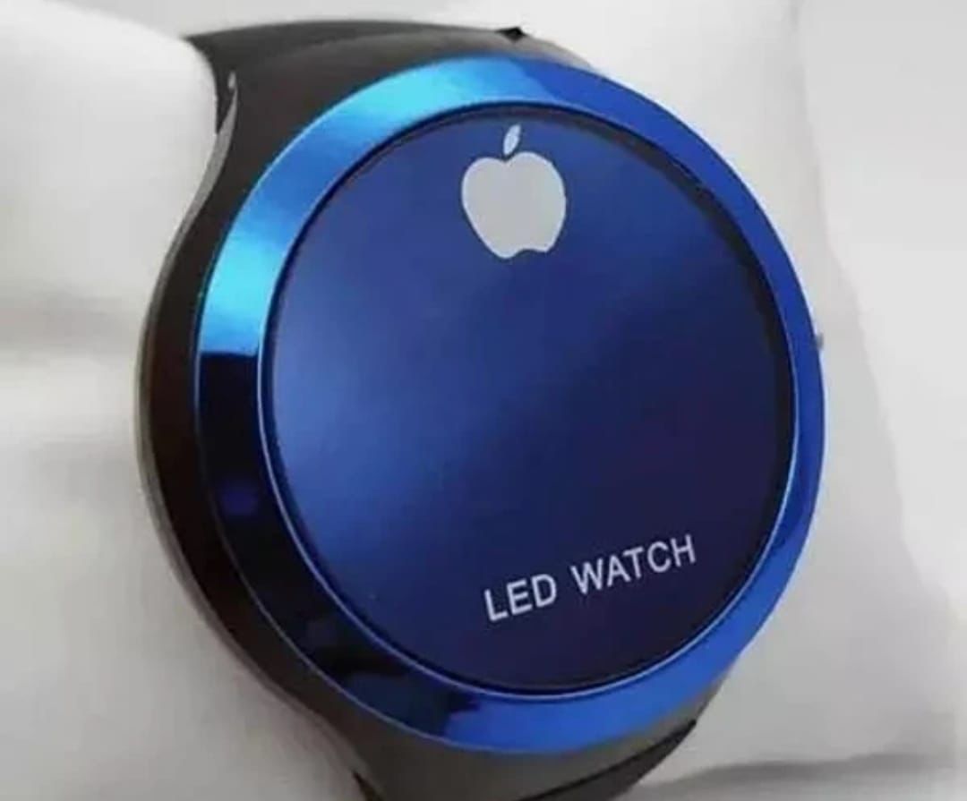 Round Shape Led Digital Watch with Apple Logo Digital Watch For Men and Women ( Random Color ) - Without Box View Gallery - Pakistan