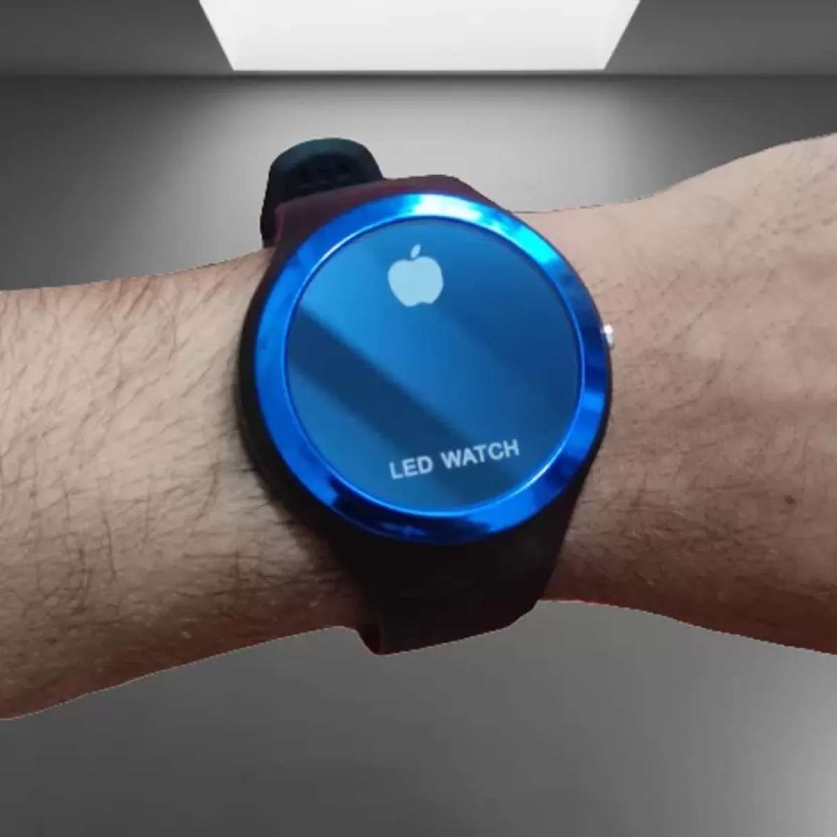 Round Shape Led Digital Watch with Apple Logo Digital Watch For Men and Women ( Random Color ) - Without Box View Gallery - Pakistan