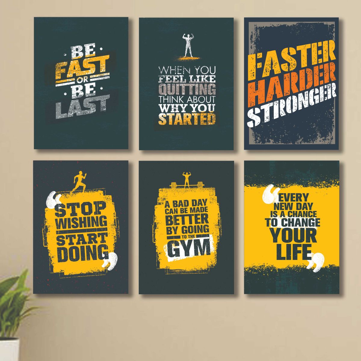 Set of 6 Wall Art Wooden Phototile Frames for Wall Decor