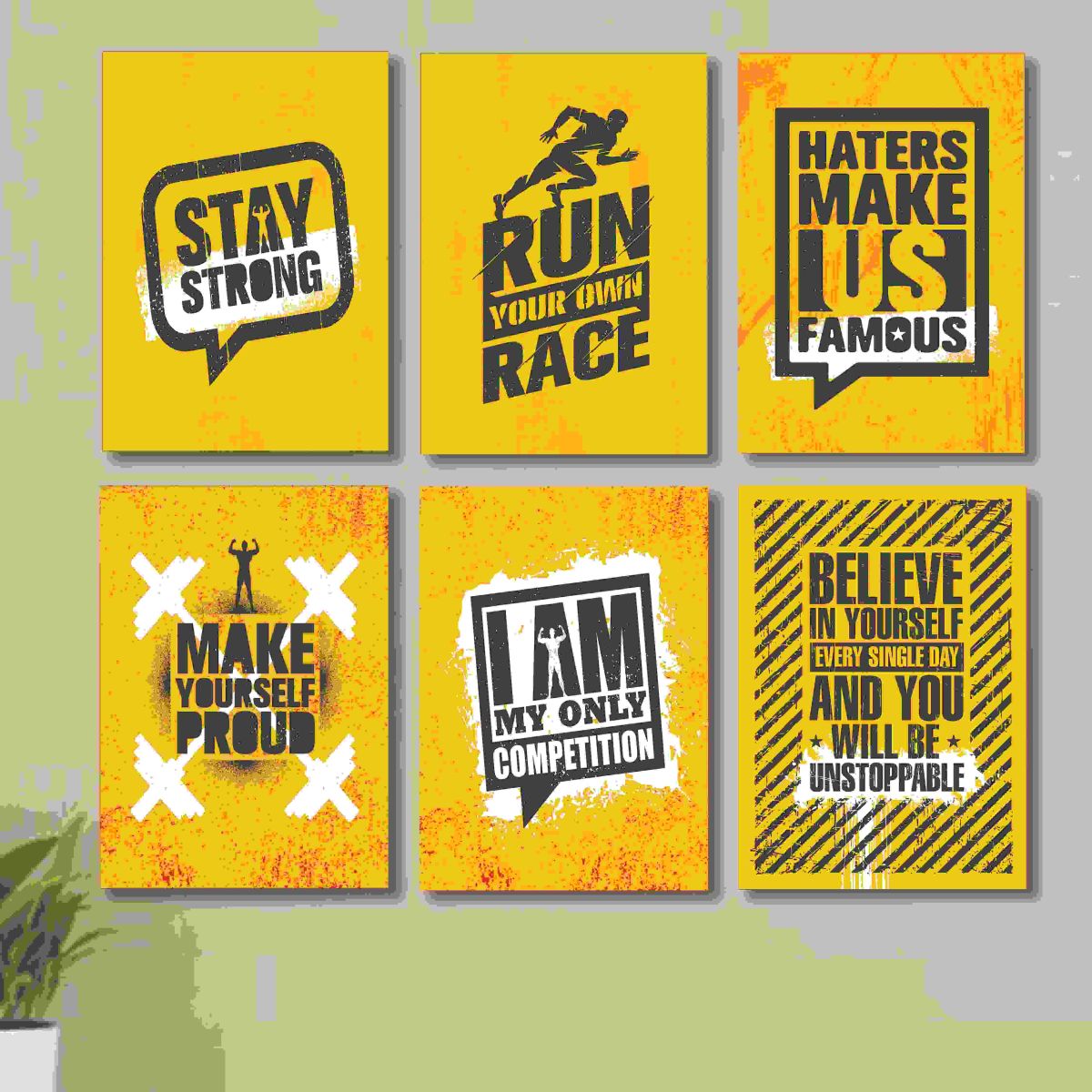 Set of 6 Wall Art Wooden Phototile Frames for Wall Decor