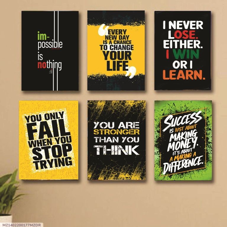 Set of 6 Wall Art Wooden Phototile Frames for Wall Decor