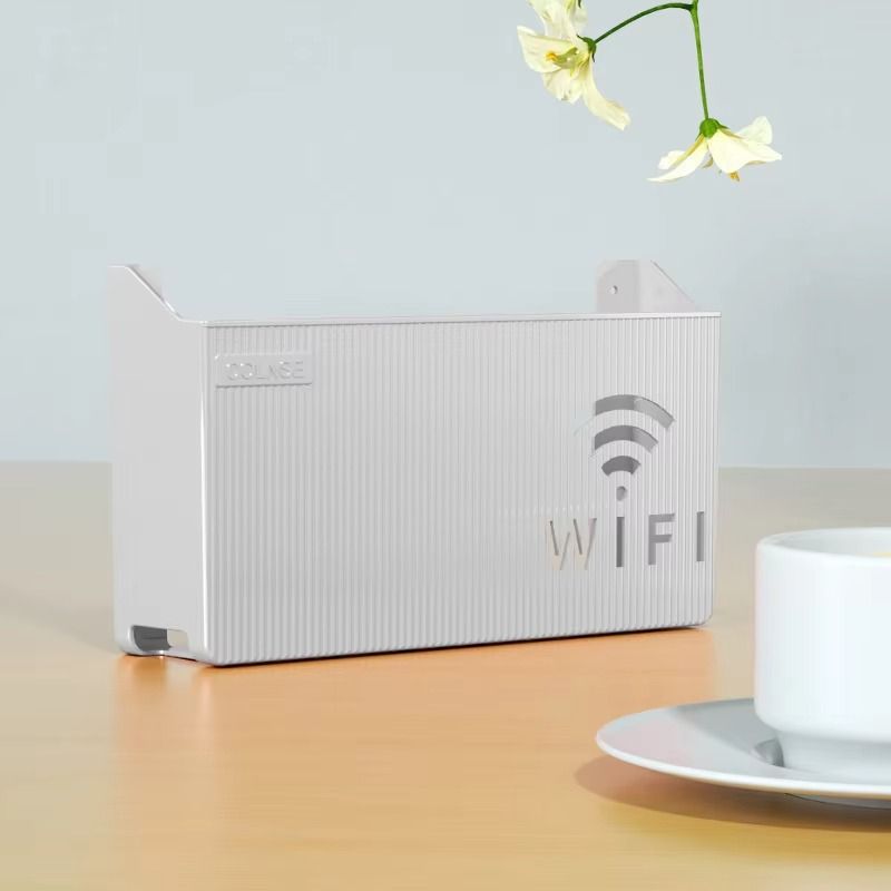 WiFi Router Shelf &amp; Cable Organizer – Wall-Mount ABS Plastic Storage Box for Routers, Power Strips &amp; Cables (Random Colors) View Gallery - Pakistan