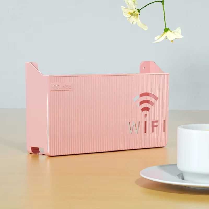 WiFi Router Shelf &amp; Cable Organizer – Wall-Mount ABS Plastic Storage Box for Routers, Power Strips &amp; Cables (Random Colors) View Gallery - Pakistan