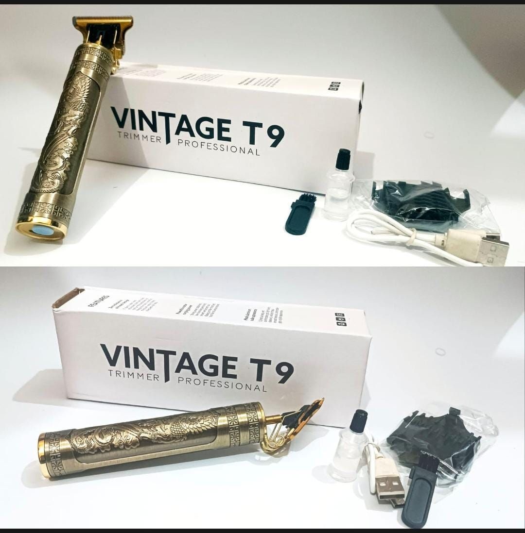 Metal Body - Vintage T9 Trimmer and Hair Clipper Cutting Machine For Men | Dragon Design | Golden Color Trimmer View Gallery - Pakistan
