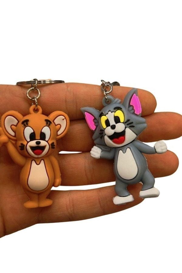 Pack of 2 Tom &amp; Jerry Cartoon Keychains – High Quality Silicone Rubber | Fun Bag &amp; Key Ring - Key-Chain For Kids - Cartoon Keychain ( Random Design )  View Gallery - Pakistan