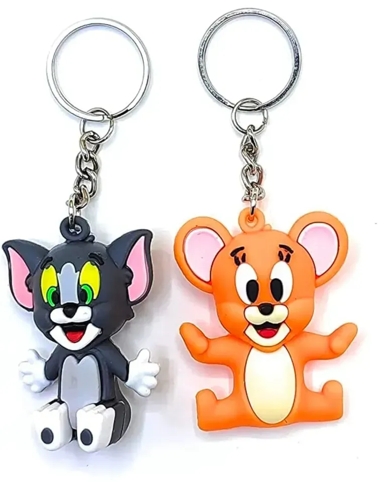 Pack of 2 Tom &amp; Jerry Cartoon Keychains – High Quality Silicone Rubber | Fun Bag &amp; Key Ring - Key-Chain For Kids - Cartoon Keychain ( Random Design )  View Gallery - Pakistan