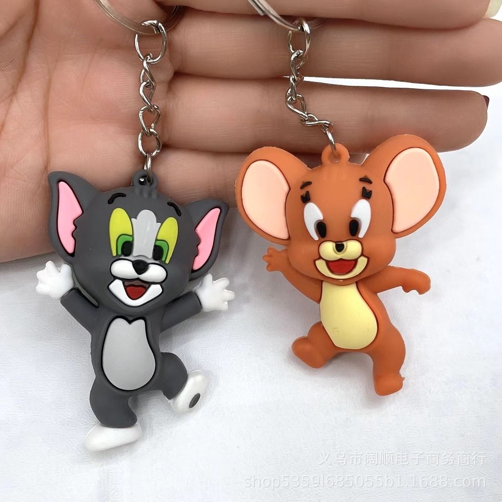 Pack of 2 Tom &amp; Jerry Cartoon Keychains – High Quality Silicone Rubber | Fun Bag &amp; Key Ring - Key-Chain For Kids - Cartoon Keychain ( Random Design )  View Gallery - Pakistan