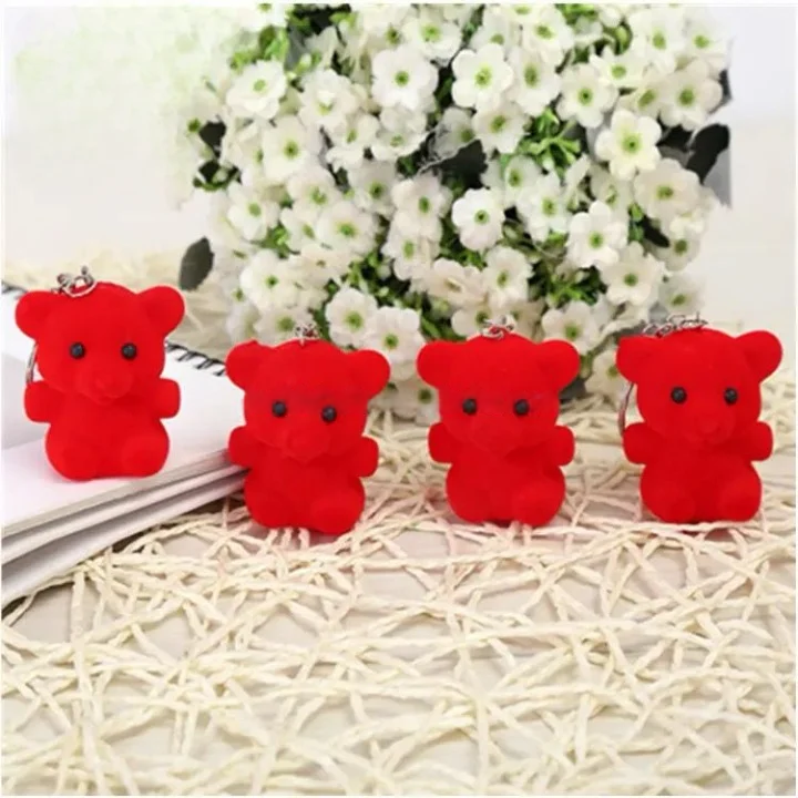 01 PCs Cute Key Chain Teddy Cherry | Small Red Bear Key Chain | Teddy Bear Key-Chain For Girls - Red Color Teddy Bear Keychain
