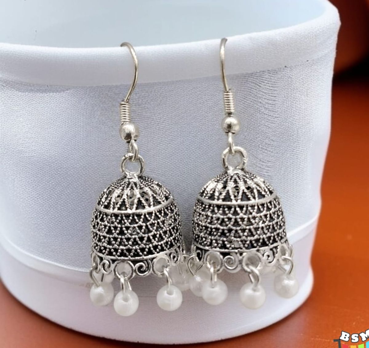 Silver Indian Jumky /  Jhumka Earrings by Quirky Fashions | Ethnic wear | Casual wear View Gallery - Pakistan