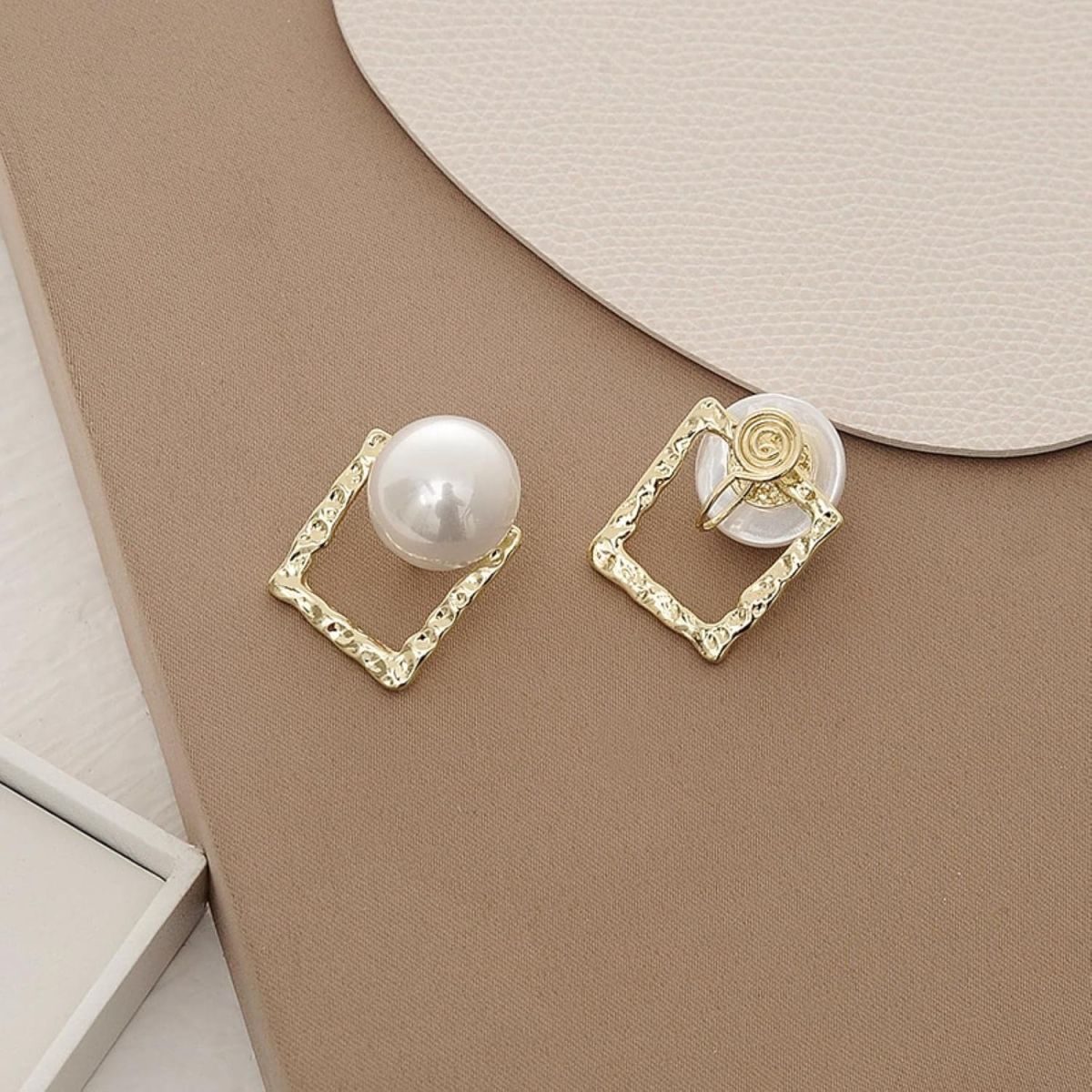 Korean Square Pearl Shape Earing | Ethnic wear | Casual wear for girls View Gallery - Pakistan