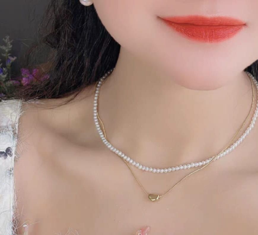 Elegant double Layer Heart pearl Pendent / Necklace Party Jewelry Gifts Accessories for Women View Gallery - Pakistan