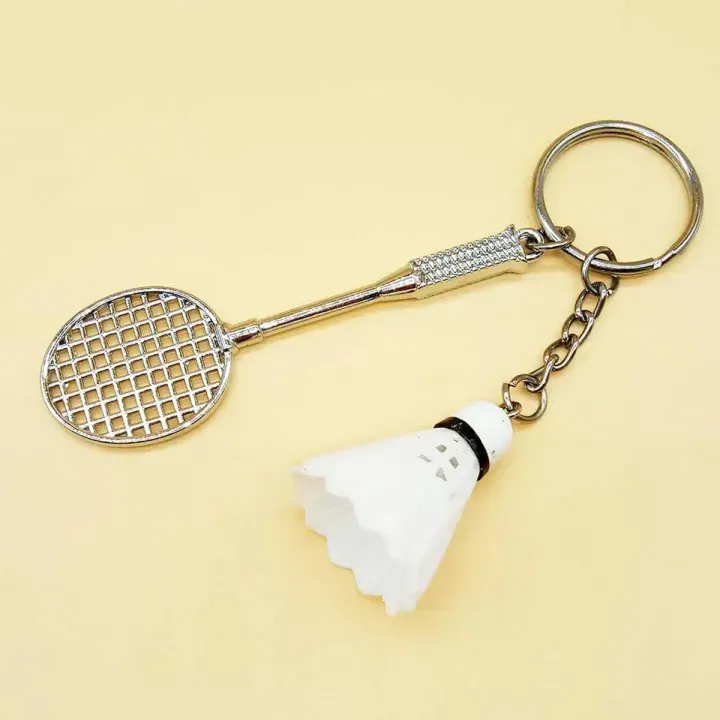 01 PCs Metal Badminton Racket &amp; Ball Keychain – Stylish Keyring Gift for Girls’ Bags &amp; Boys | Random Color Key-Chain View Gallery - Pakistan