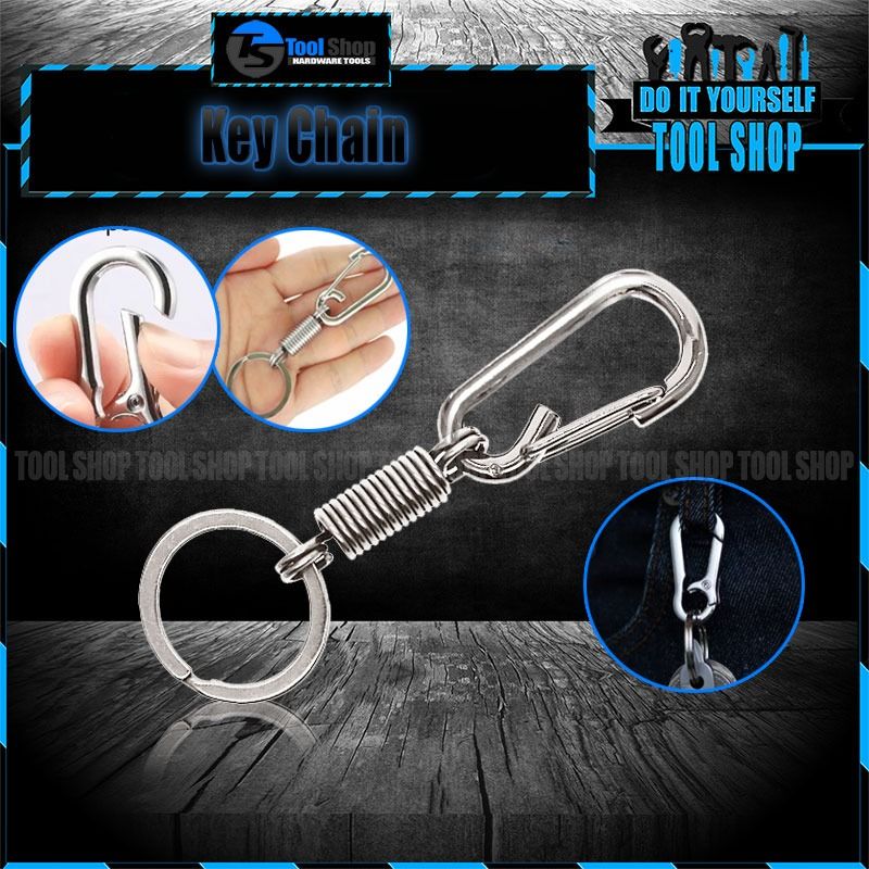 01 PCs Metallic Spring Hook Keychain – Strong Flexible Key Holder for Girls’ Bags &amp;amp; Boys | Matt Chrome Finish | Key-Chain