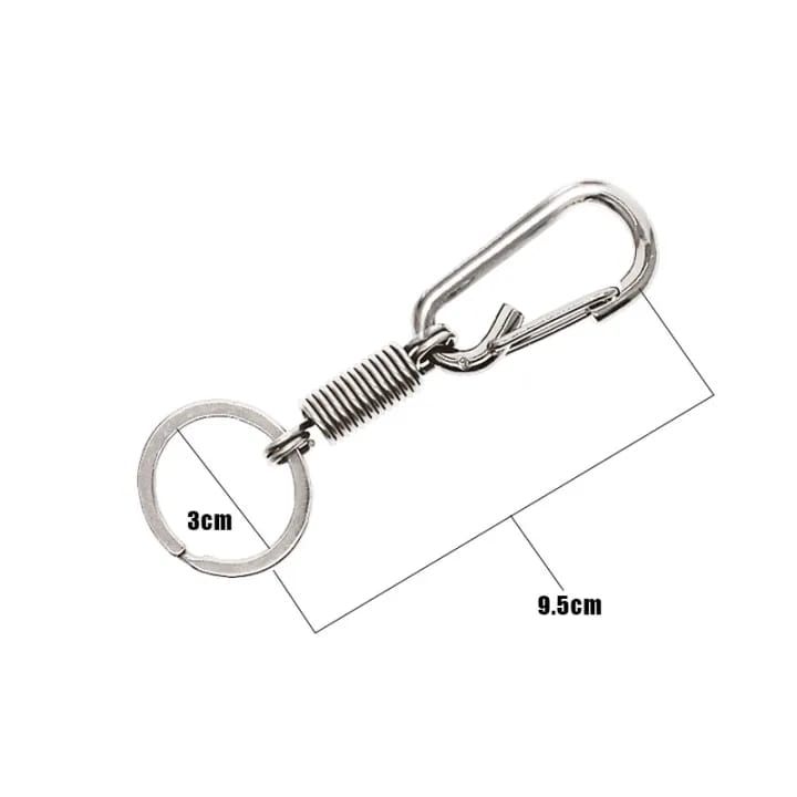 01 PCs Metallic Spring Hook Keychain – Strong Flexible Key Holder for Girls’ Bags &amp; Boys | Matt Chrome Finish | Key-Chain View Gallery - Pakistan