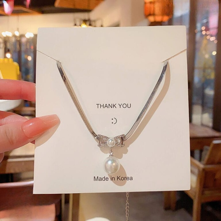 Elegant Korean Know Shape Pearl Pendent |   Knot Pearl Necklace Party Jewelry Gifts Accessories for Women View Gallery - Pakistan