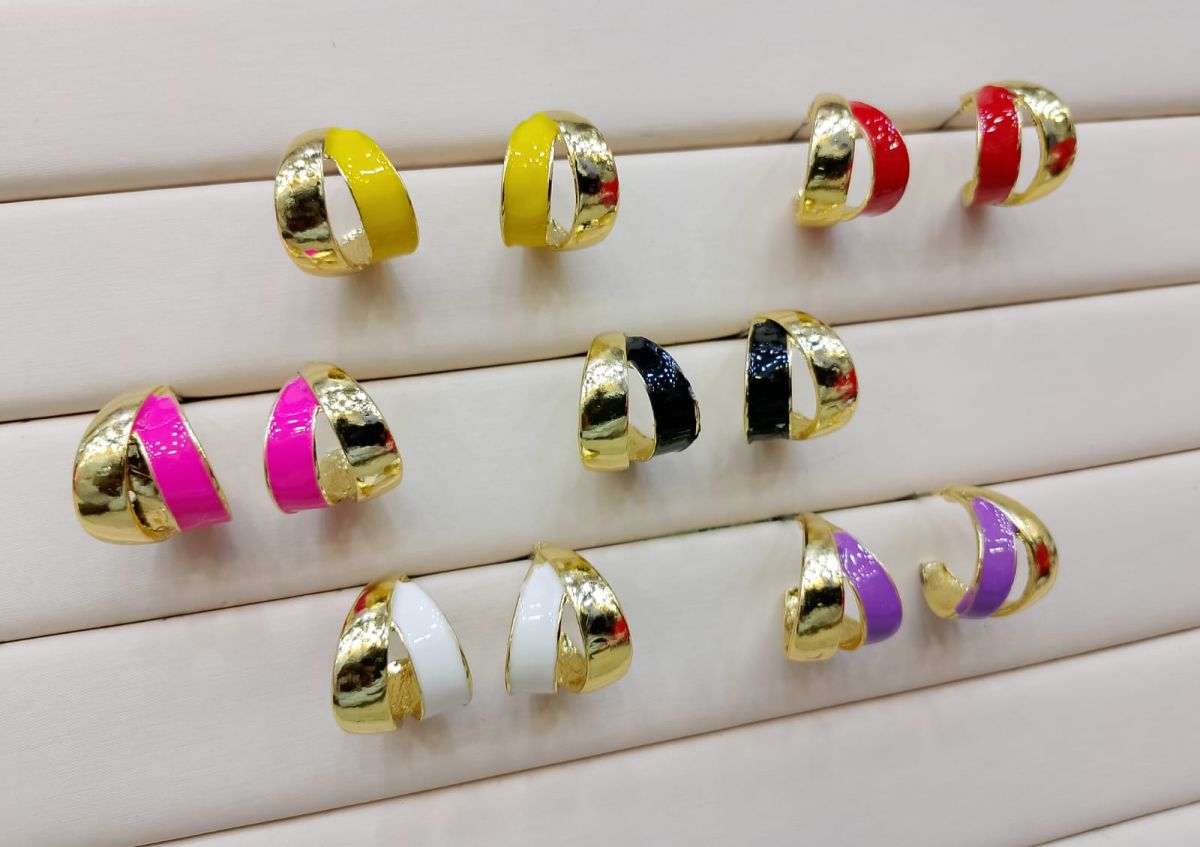 Elegant Dual Colour Korean Gold Plated Earings | Casual wear Fashion Trendy Jewelry View Gallery - Pakistan