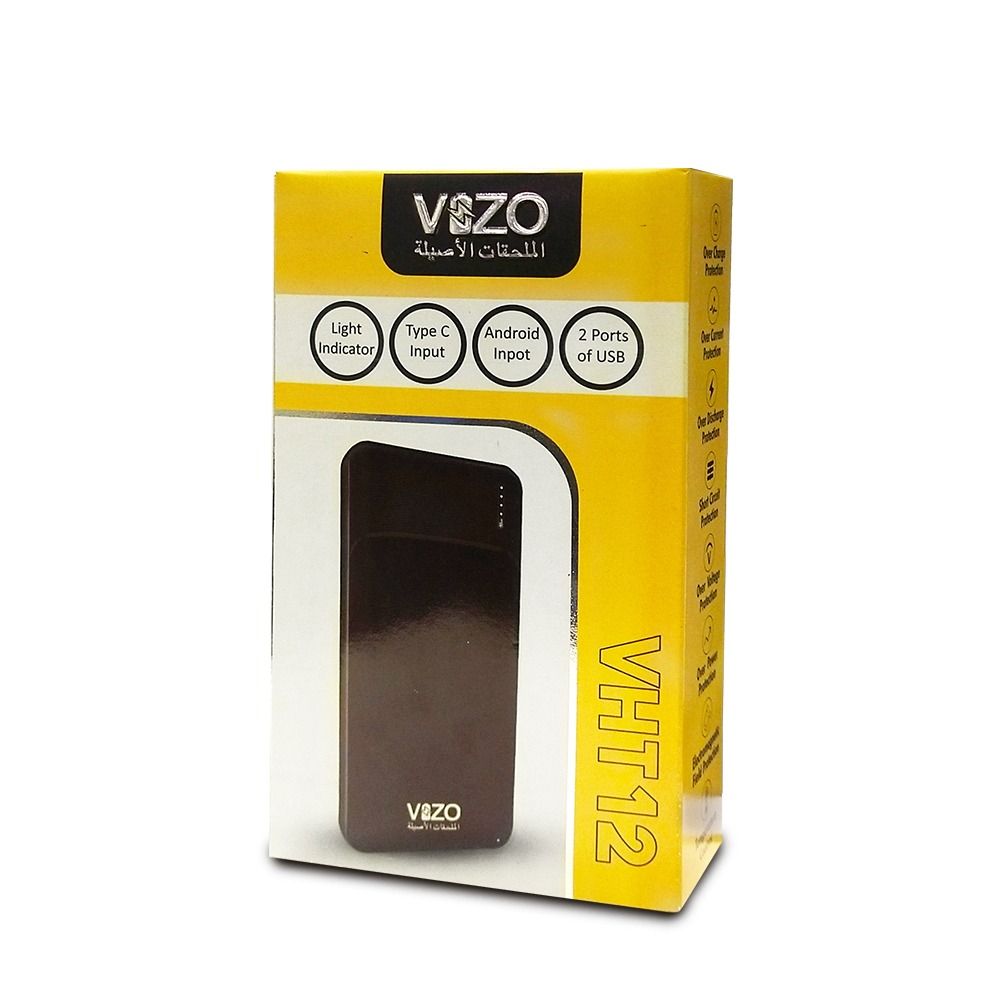 VHT-12 – 10,000mAh Full-Size Power Bank | Vizo VHT-12 Power Bank | Best Quality Power Bank Vht12 - Android Power Bank - Random Color View Gallery - Pakistan