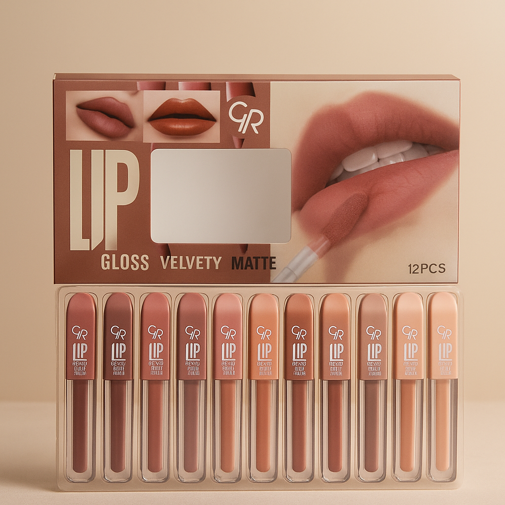 Velvet Matte Lip Gloss | High Pigment Lipgloss Set | Best Quality Lipgloss Set (Multi Shades) View Gallery - Pakistan