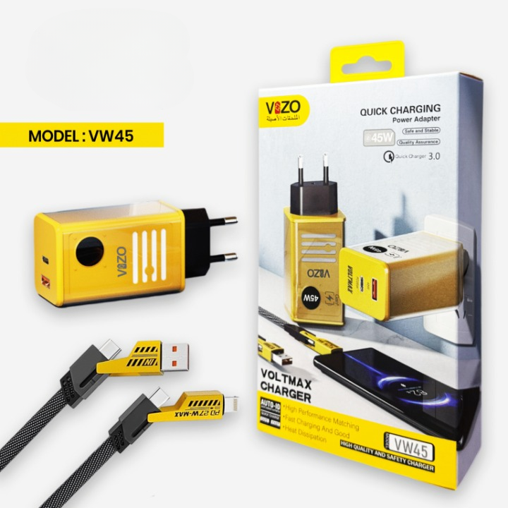 Vw45 – Volt Series PD Fast Charger (45W Max) | Best Quality Charger - Vizo Vw45 Charger 