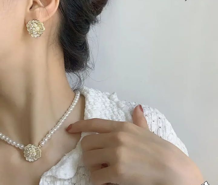 Elegant Flower Design Pearl Stone Set  / Necklace/ Earrings /Braclet   For Women Jewelry View Gallery - Pakistan