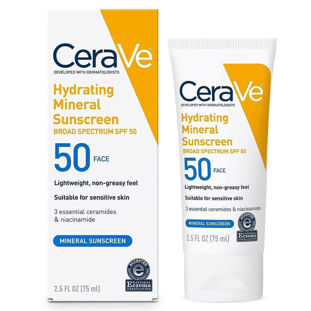 CeraVe Hydrating Mineral Sunscreen SPF 100 ml - CeraVe Hydrating Sun Block | Best Skin Care Sunscreen