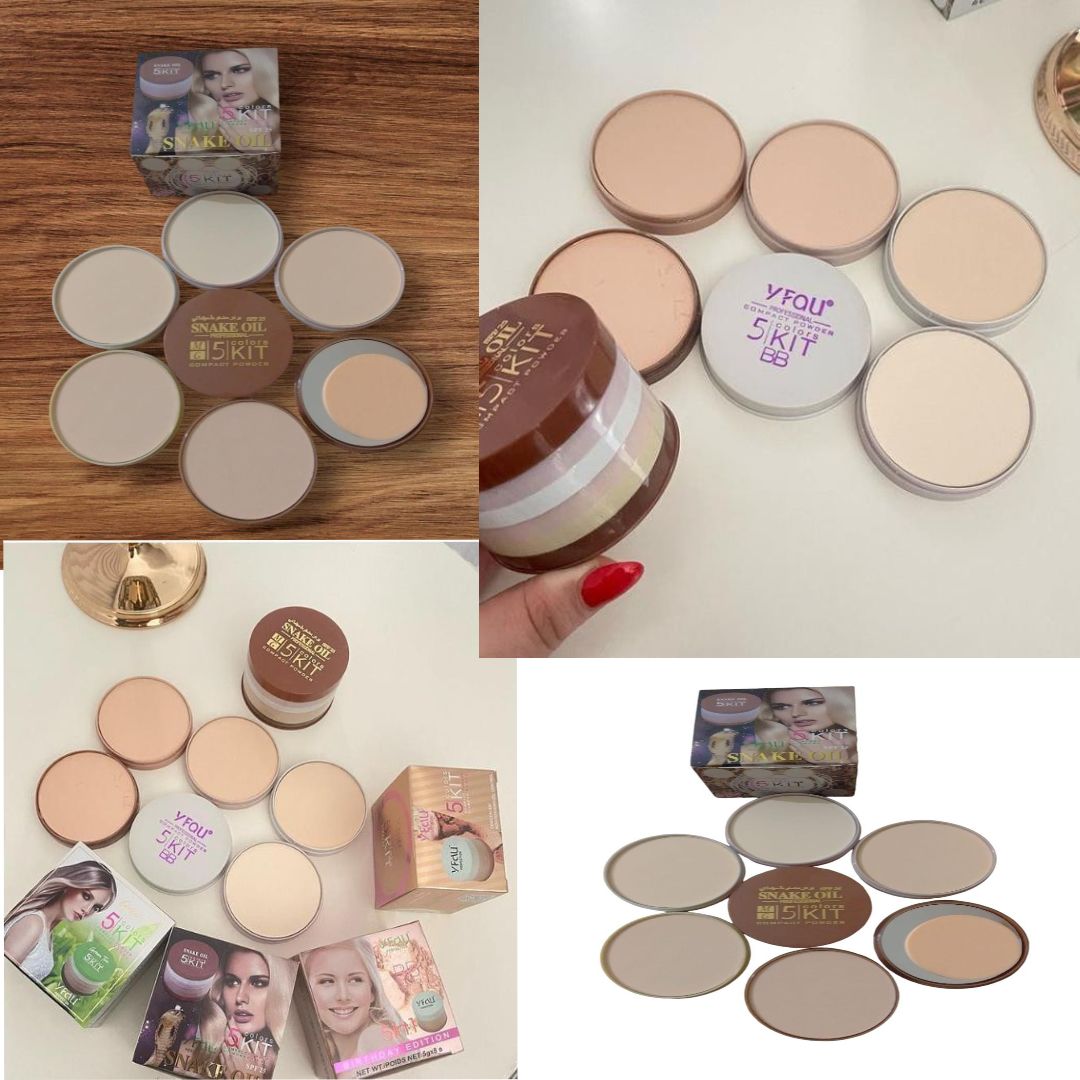 Pack Of 01 - 5 in 1 | Multi-Shade Face Powder Palette with Mirror | Compact Makeup Kit for All Skin Tones | Natural Finish &amp;amp; Easy Blending