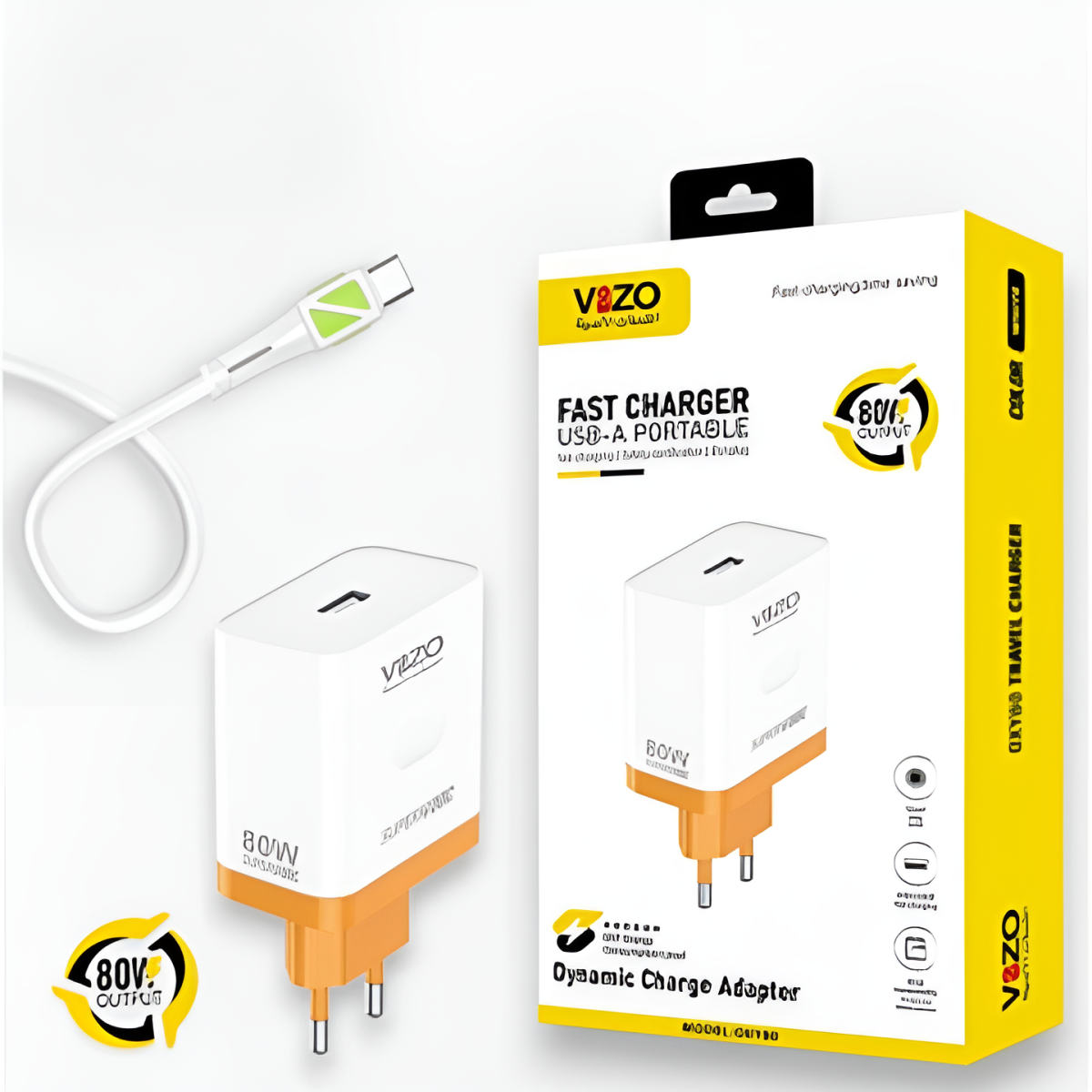 Oxy 80 – Universal Fast Charger with 80W Output | Best Quality Charger - Android Charger - Mobile Phone Charger - Type-C Cable Charger View Gallery - Pakistan