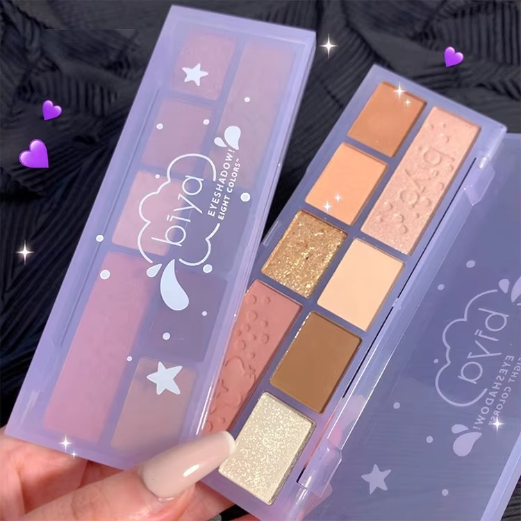 08 Colors Biya Star Flash Eight-Color Eye Shadow Palette Matte Pearl Light Fine Color Milk Tea Earth Niche Glitter Eye Shadow - 8 colors Korean Trending Eye Shadow Palette  View Gallery - Pakistan