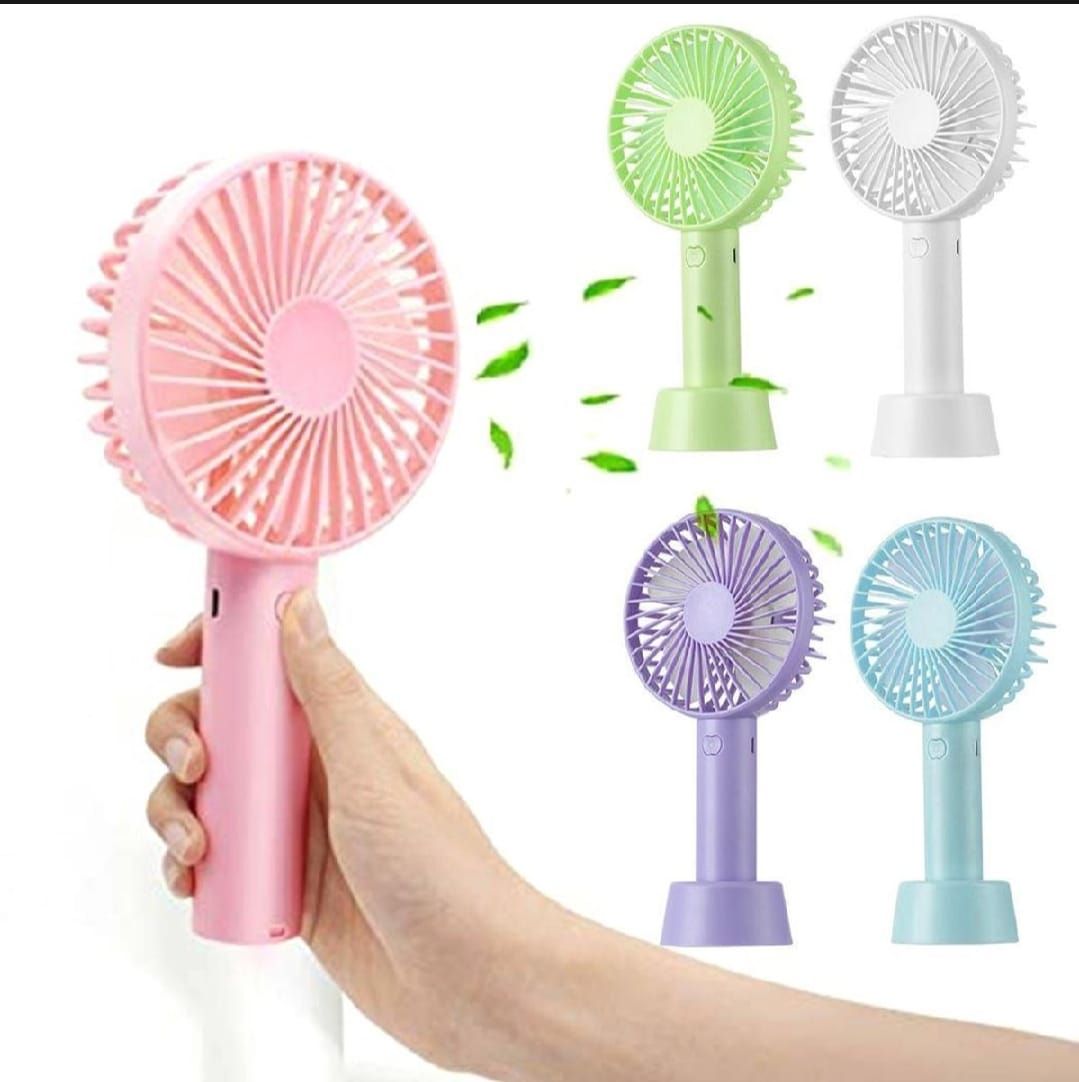 Portable USB Rechargeable Fan | Handheld 3 Speed Strong Wind Electric Small Mini Cooling Fan (random color)