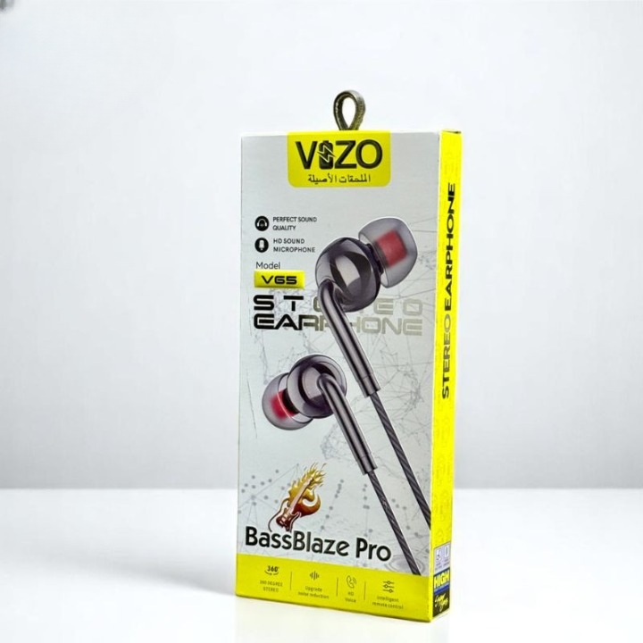 V65 Blaze Pro – Wired Stereo Earphones | Best Quality Hand Free | Hands-Free For Mobile Phone | Headphone - Earphones