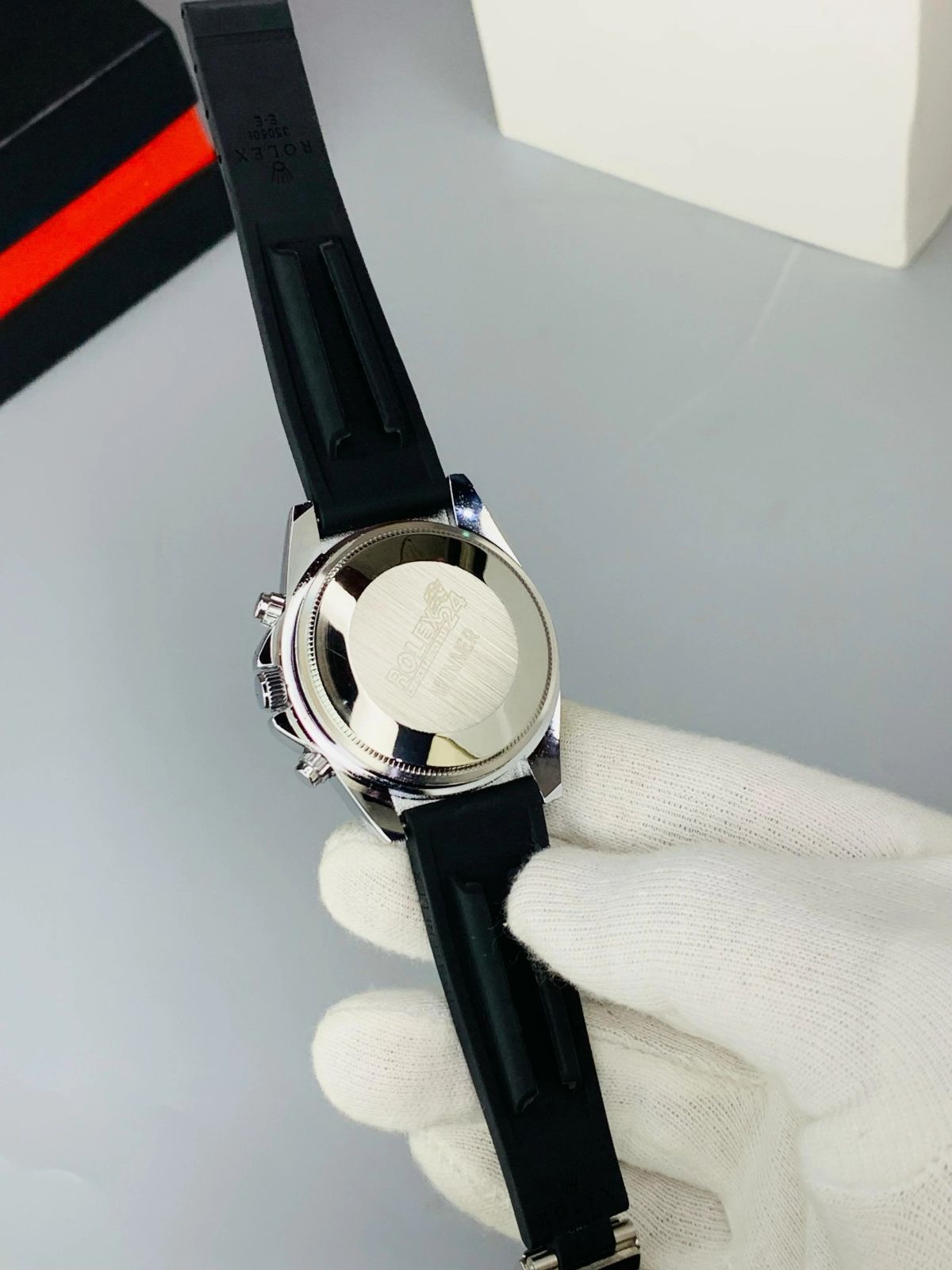 Rolex Oyster Perpetual Luxury Timepiece – Timeless Stainless Steel Dial with Premium Rubber Strap Without Box View Gallery - Pakistan