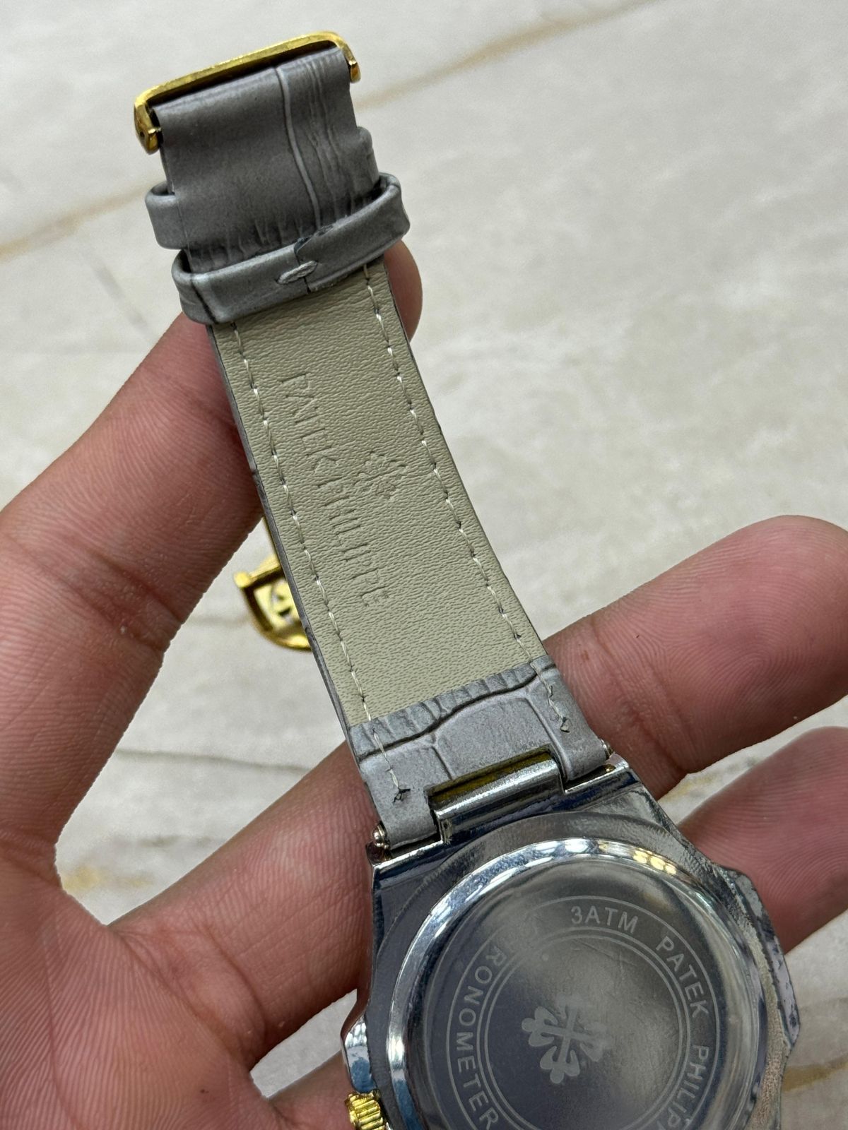 Patek Philippe Nautilus 8044 – Grey Gold Tone | 3ATM Water Resistant Luxury Watch Without Box View Gallery - Pakistan