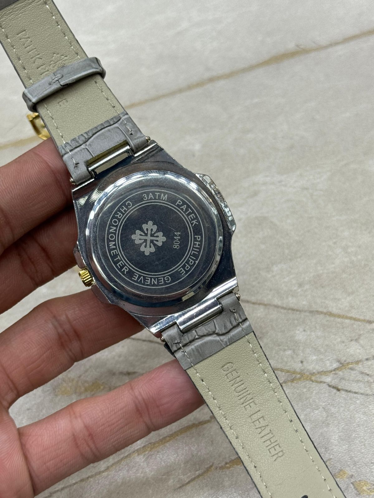 Patek Philippe Nautilus 8044 – Grey Gold Tone | 3ATM Water Resistant Luxury Watch Without Box View Gallery - Pakistan